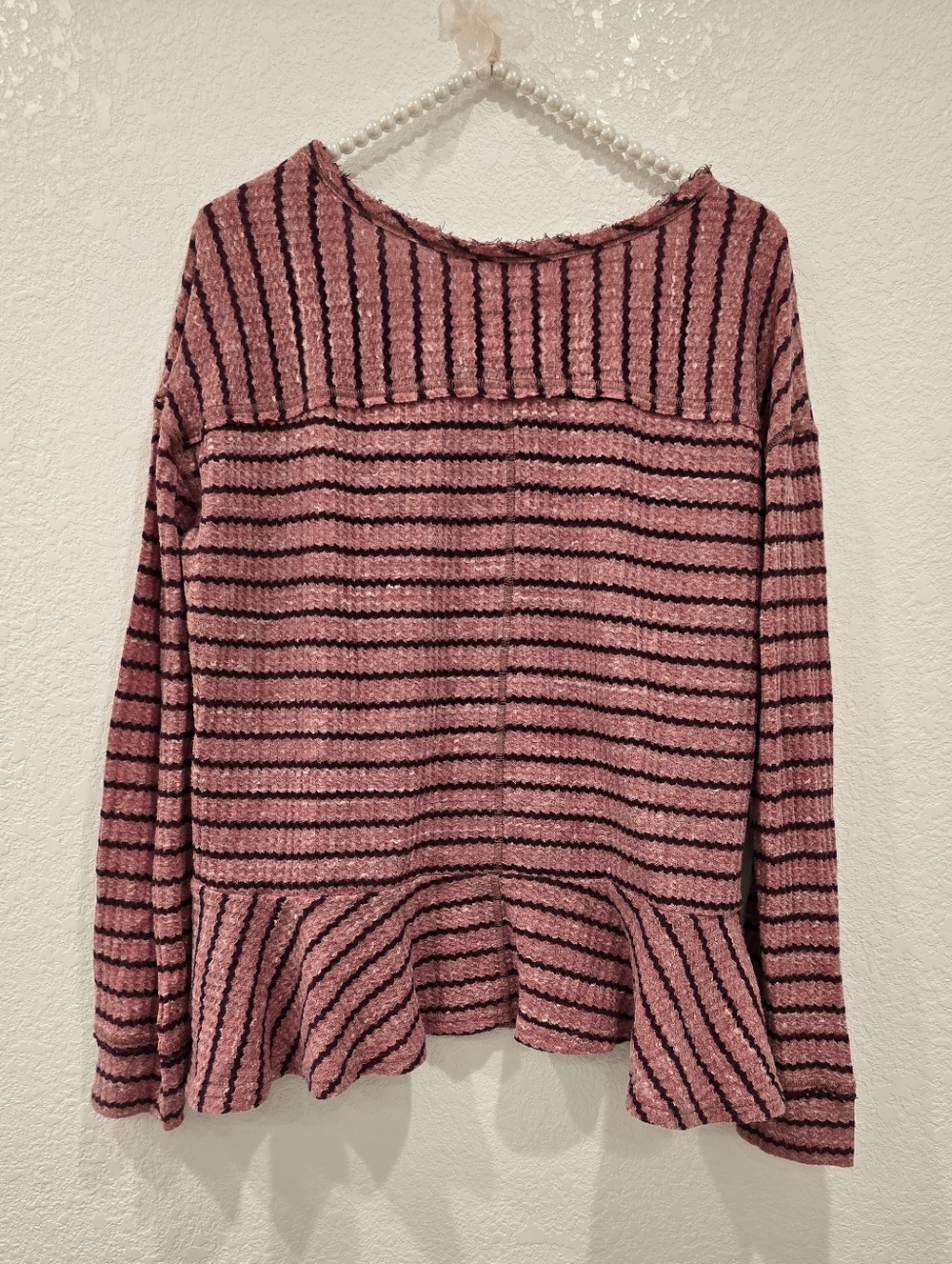 Free People We The Free 'Auntie Em' thermal waffle knit top M - Picture 3 of 5